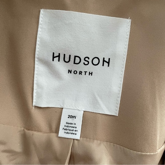 Hudson North Double Breasted Blazer Suit Jacket Tan Womens Plus Size 20W - Picture 2 of 8